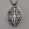 Colgante guardapelo ovalado de plata de ley vintage británica con cadena de plata de ley, 38g en total, CHC