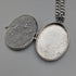Colgante guardapelo ovalado de plata de ley vintage británica con cadena de plata de ley, 38g en total, CHC