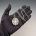 Colgante guardapelo ovalado de plata de ley vintage británica con cadena de plata de ley, 38g en total, CHC