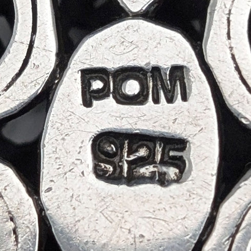 復古純銀鏤空吊墜和粗純銀紅豆鍊項鍊,總計 28 克,POM