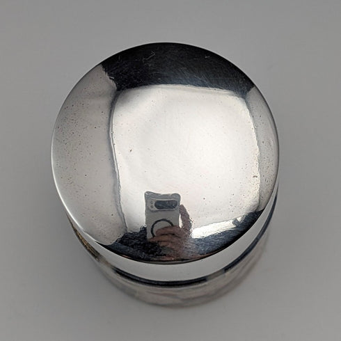 1893年 英国アンティーク 純銀蓋 伊万里柄セラミックボトルジャー Saunders&Shepherd