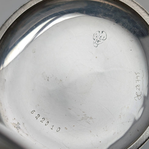 米国アンティーク 無銘 懐中時計 銀側ニエロ装飾 ハンターケース 動作良好