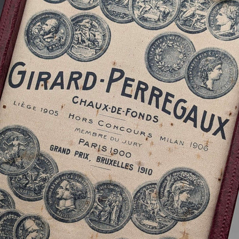 Girard-Perregaux pocket watch, circa 1930, 18K gold, hunter case, good working condition, with leather box.