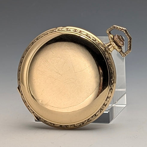 Girard-Perregaux pocket watch, circa 1930, 18K gold, hunter case, good working condition, with leather box.