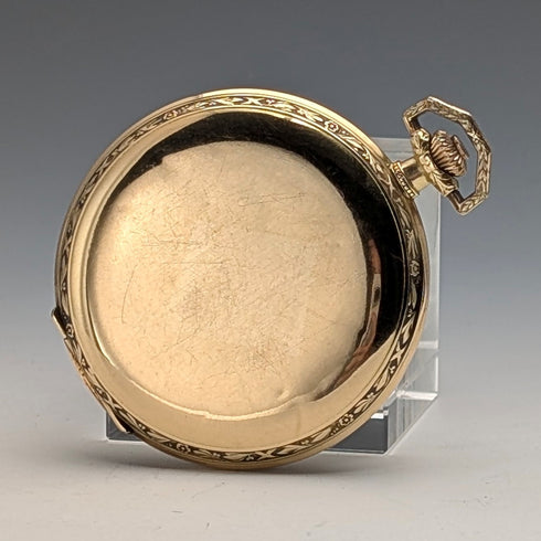 Girard-Perregaux pocket watch, circa 1930, 18K gold, hunter case, good working condition, with leather box.