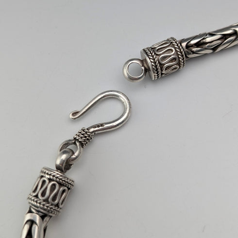 ヴィンテージ 純銀製 ビザンチンチェーン ネックレス 46cm 98g