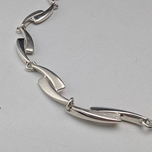 ヴィンテージ 純銀製 ファンシーリンクチェーン ネックレス42cm 23g FOSSIL