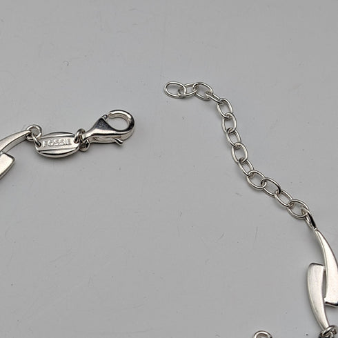 ヴィンテージ 純銀製 ファンシーリンクチェーン ネックレス42cm 23g FOSSIL