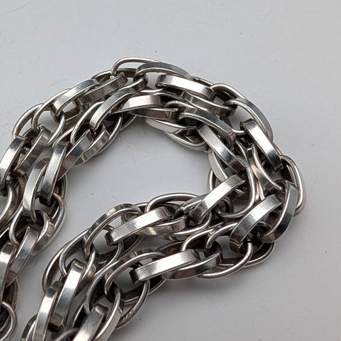 英國復古純銀雙紅豆鏈項鍊,55厘米,30克,B&P