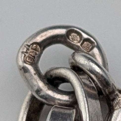 英國復古純銀雙紅豆鏈項鍊,55厘米,30克,B&P