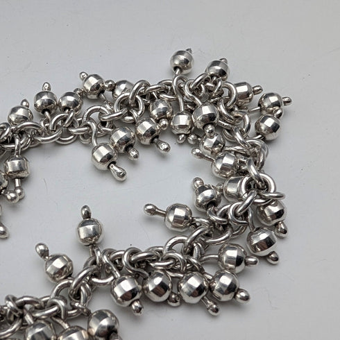 英國復古純銀串珠吊墜項鍊,52厘米,87克,HH