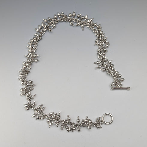 英國復古純銀串珠吊墜項鍊,52厘米,87克,HH