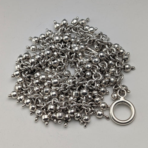 英國復古純銀串珠吊墜項鍊,52厘米,87克,HH