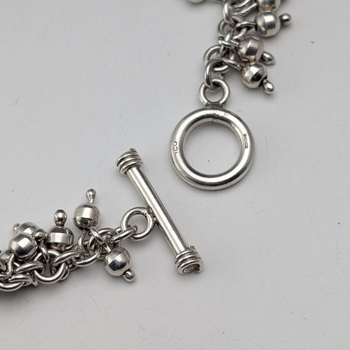 英國復古純銀串珠吊墜項鍊,52厘米,87克,HH