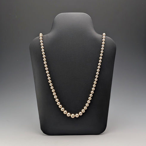 英國復古珍珠項鍊,70厘米,9ct金扣,帶盒子,Ciro