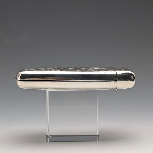 1902 British Antique Sterling Silver Cigarette Case, 75g, IJ Evens & Co.