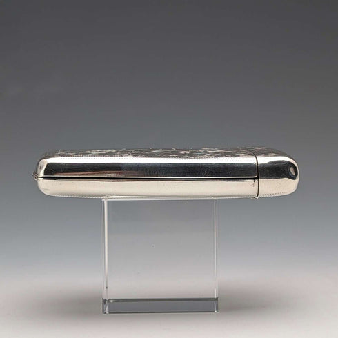 1902 British Antique Sterling Silver Cigarette Case, 75g, IJ Evens & Co.