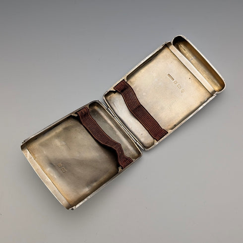 1902 British Antique Sterling Silver Cigarette Case, 75g, IJ Evens & Co.
