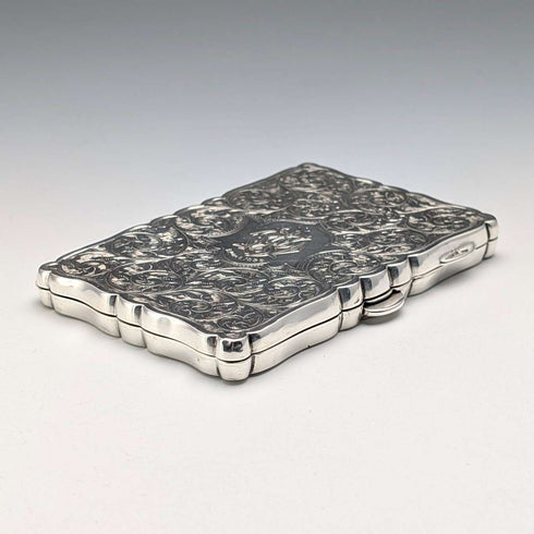 1898 British Antique Sterling Silver Cigarette Case, 69g, William Neale