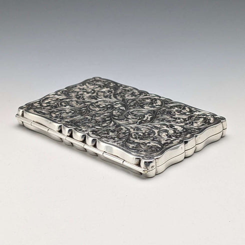 1898 British Antique Sterling Silver Cigarette Case, 69g, William Neale