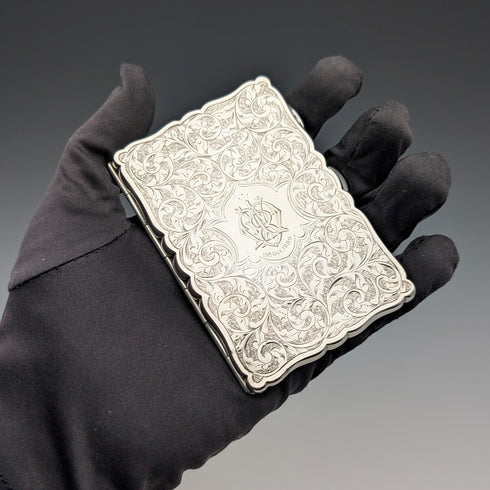 1898年 英国アンティーク 純銀製 シガレットケース 69g William Neale