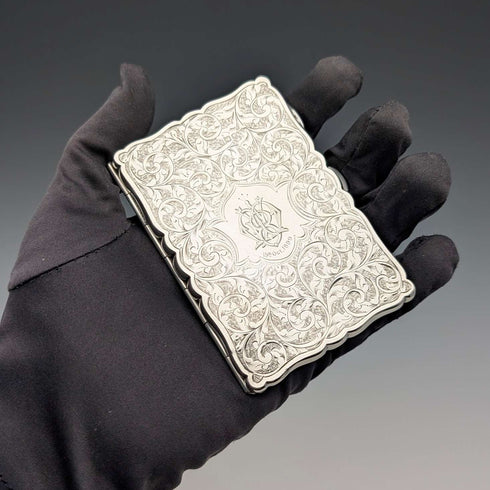 1898 British Antique Sterling Silver Cigarette Case, 69g, William Neale