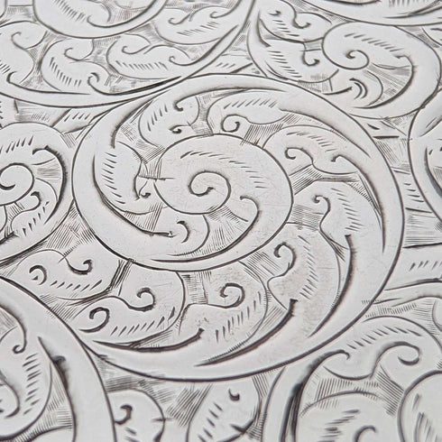 1900 British Antique Scroll Engraved Sterling Silver Card Case, 71g, George Unite
