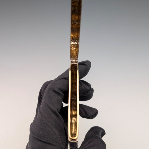 1900年 英国アンティーク スクロール彫刻 純銀製カードケース 71g George Unite