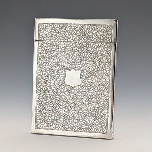 1839年 英国アンティーク リグルパターン 純銀製カードケース 83g Joseph Willmore