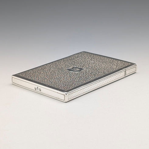 1839年 英国アンティーク リグルパターン 純銀製カードケース 83g Joseph Willmore