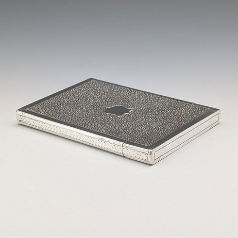 1839年 英国アンティーク リグルパターン 純銀製カードケース 83g Joseph Willmore