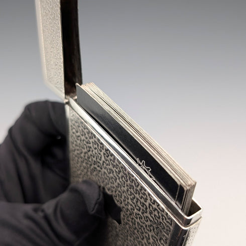 1839年 英国アンティーク リグルパターン 純銀製カードケース 83g Joseph Willmore