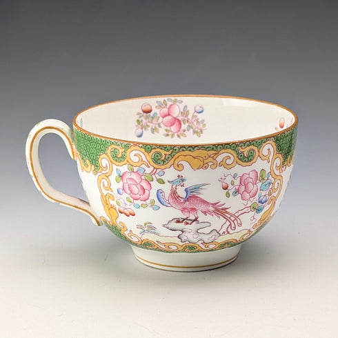 20世紀初英國明頓茶杯和茶碟,毒蛇紋,綠色