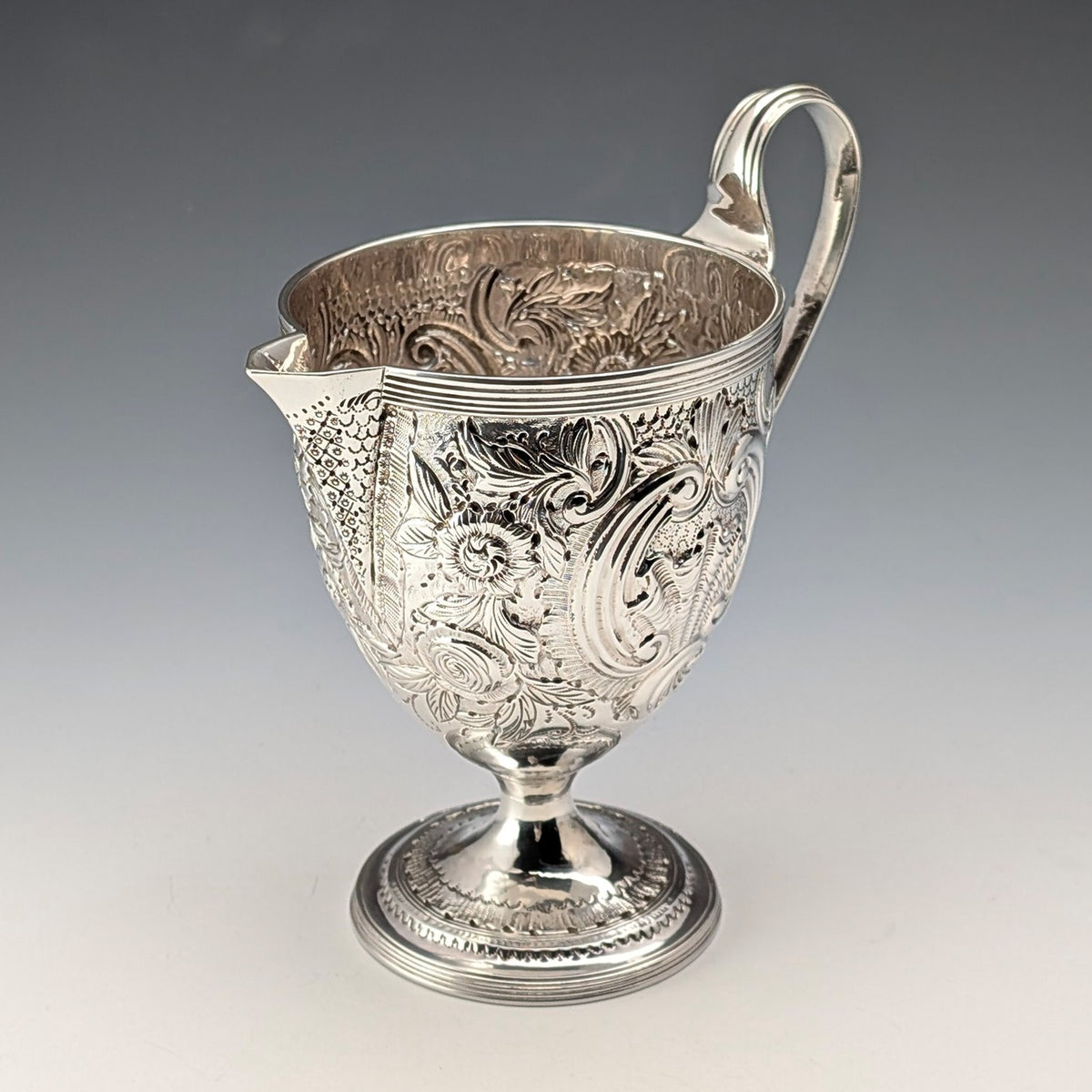1792年 英国アンティーク 純銀製クリームジャグ 170g Robert