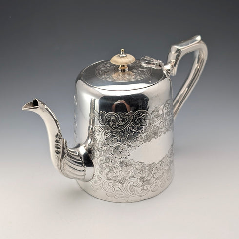 Circa 1905 British Antique Silver Plated Teapot by John Henry Potter