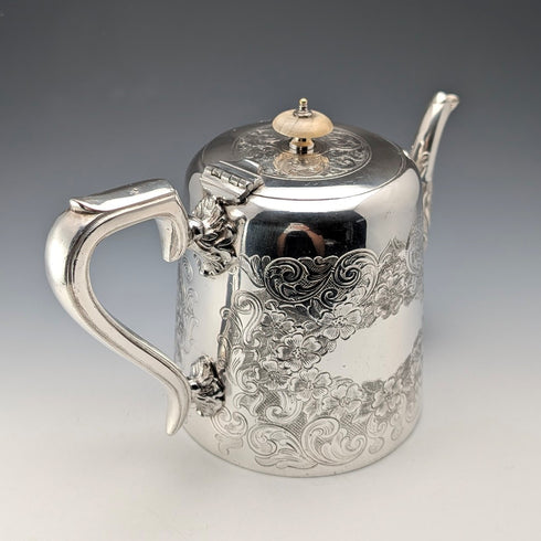 Circa 1905 British Antique Silver Plated Teapot by John Henry Potter