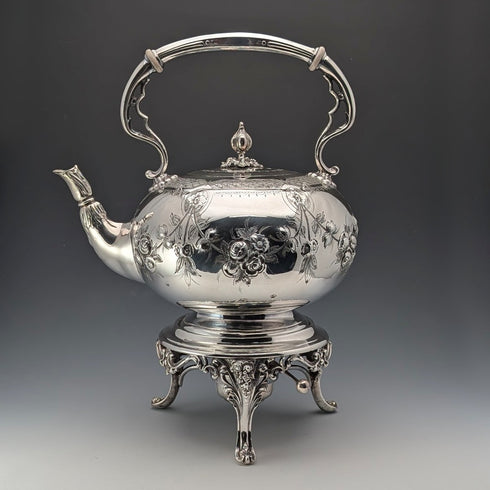 1900年頃 英国アンティーク シルバープレート製 ティーケトルセット W.W. Harrison&Co
