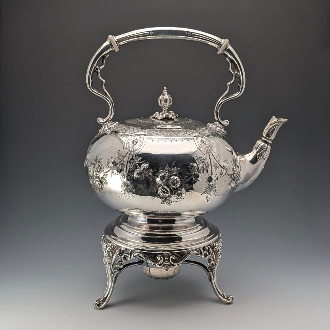 1900年頃 英国アンティーク シルバープレート製 ティーケトル