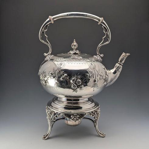 1900年頃 英国アンティーク シルバープレート製 ティーケトルセット W.W. Harrison&Co