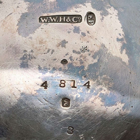 約 1900 年英國古董銀盤茶壺套裝,由 WW Harrison & Co. 製造。