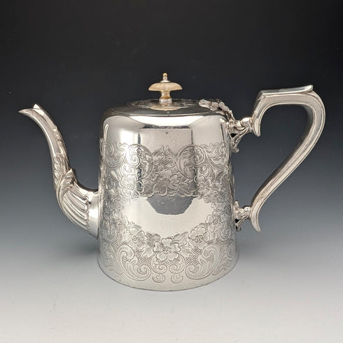 Circa 1905 British Antique Silver Plated Teapot by John Henry Potter