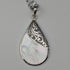 Vintage sterling silver mother-of-pearl drop pendant with necklace