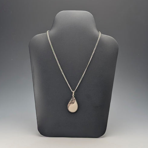 復古純銀珍珠母貝吊墜和項鍊