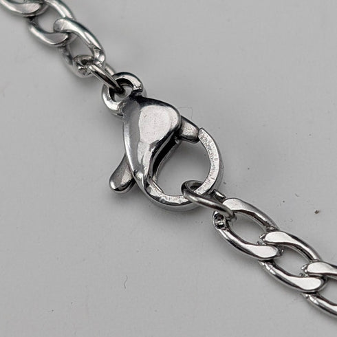 Vintage sterling silver mother-of-pearl drop pendant with necklace