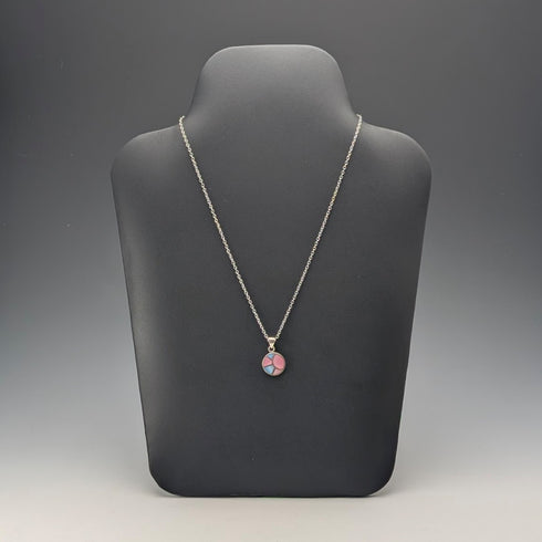 ヴィンテージ 純銀台座 2色マザーオブパール ペンダント ネックレス付