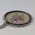 Vintage sterling silver hand-painted rose pendant with necklace