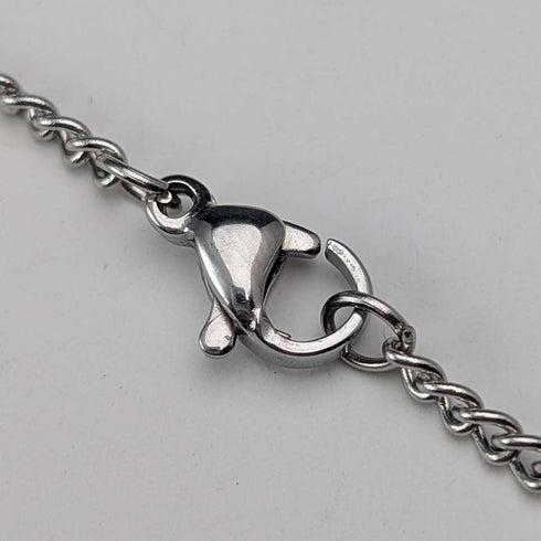 Vintage sterling silver hand-painted rose pendant with necklace