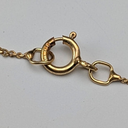 英國復古 9ct 金琺瑯魚形吊墜,搭配 9ct 金鍊和 Carissima 錶殼