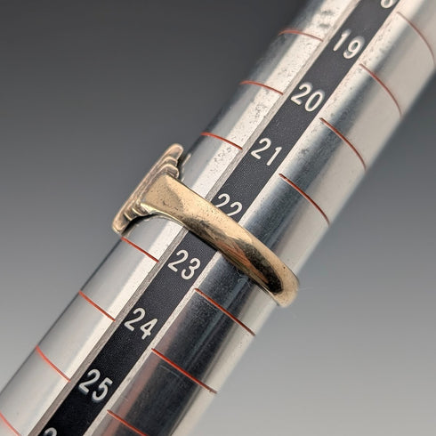 ヴィンテージ 純銀&9ctゴールドメッキ シグネットリング 指輪(22号)