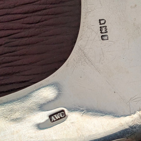 1904 British Antique Burgundy Leather File Holder by Arthur William Clare